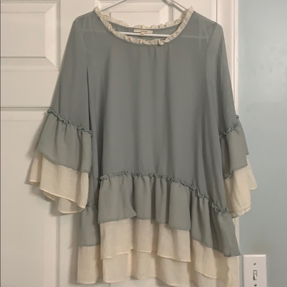 Teal and cream top - Picture 1 of 2